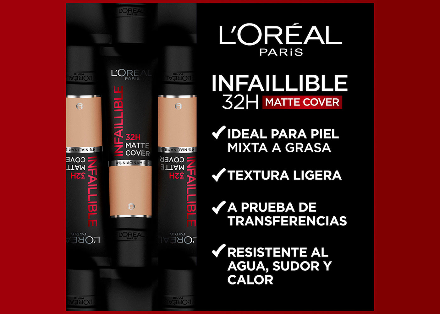 INFALLIBLE 32H BASE D/MAQUILLAJE 155 COOL 1 PZ